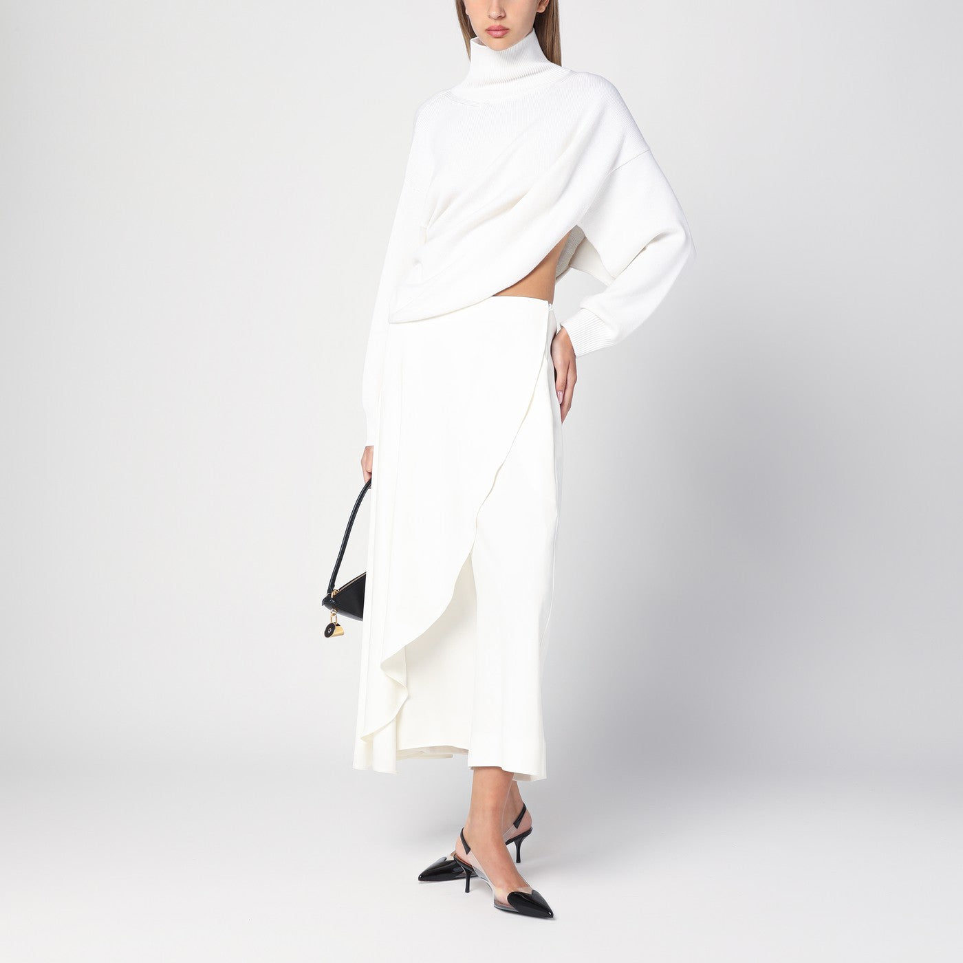 Jupe pantalon asymétrique blanche