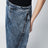 Petal-cut denim trousers