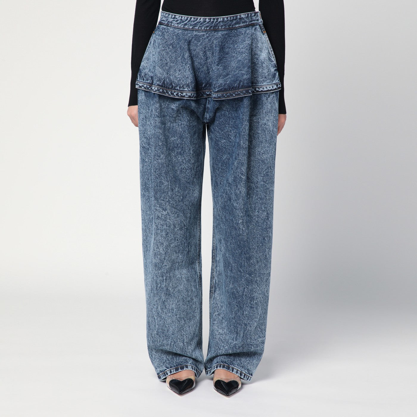 Jeans Peplum in denim stonewashed
