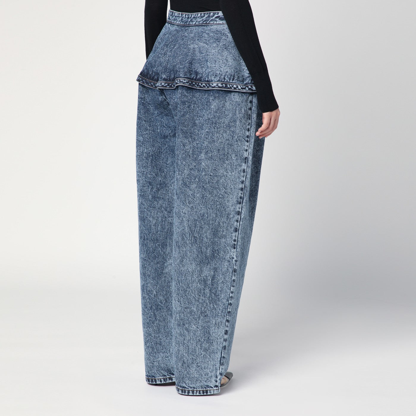 Jeans Peplum in denim stonewashed