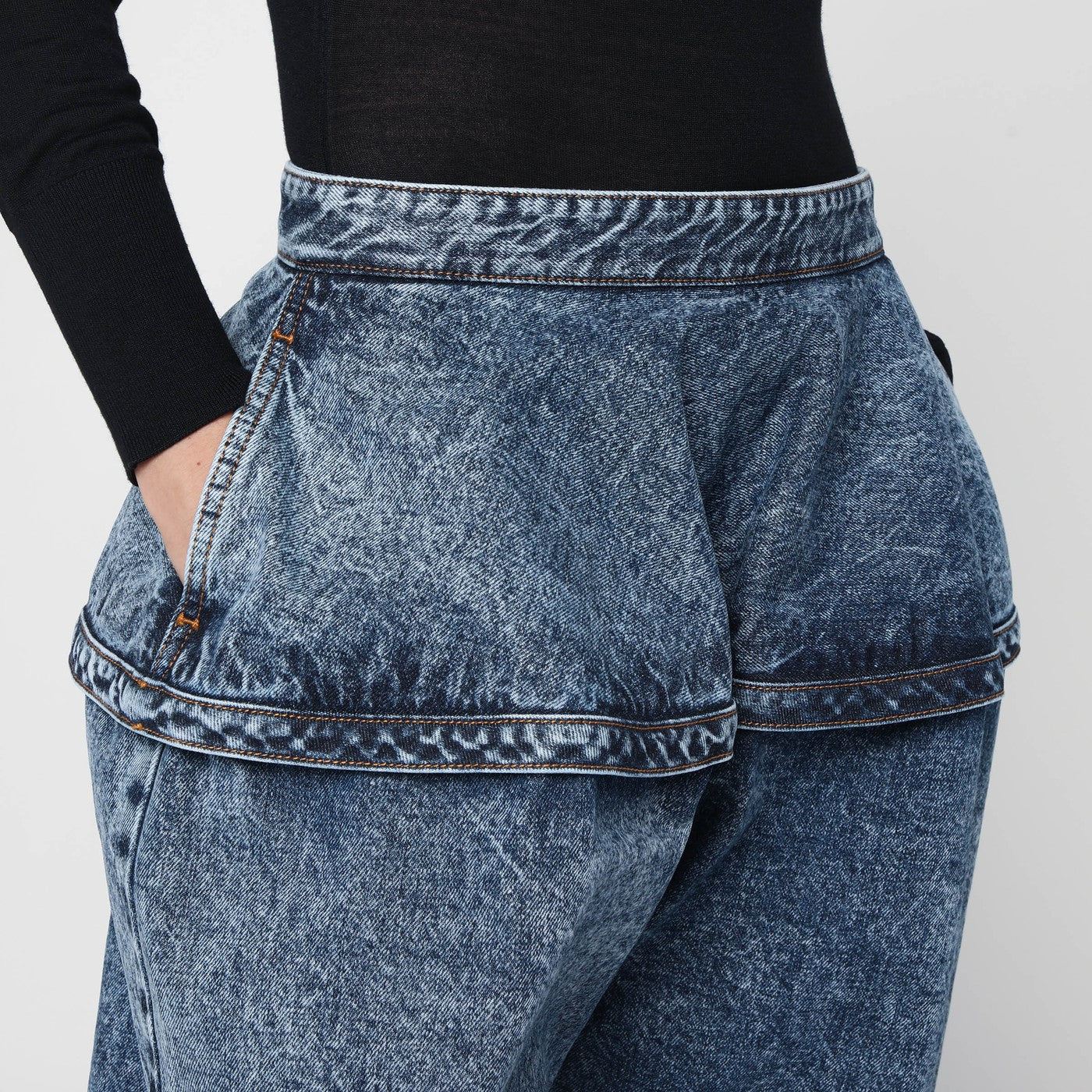 Jeans Peplum in denim stonewashed