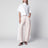 Rounded high-rise cotton denim jeans in pale rose