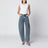 Jeans arrotondati in denim blu