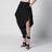 Mid-rise tapered cotton gabardine pants in black