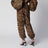 Leopard-print nylon trousers