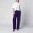 Pantalon droit en cady de viscose violet