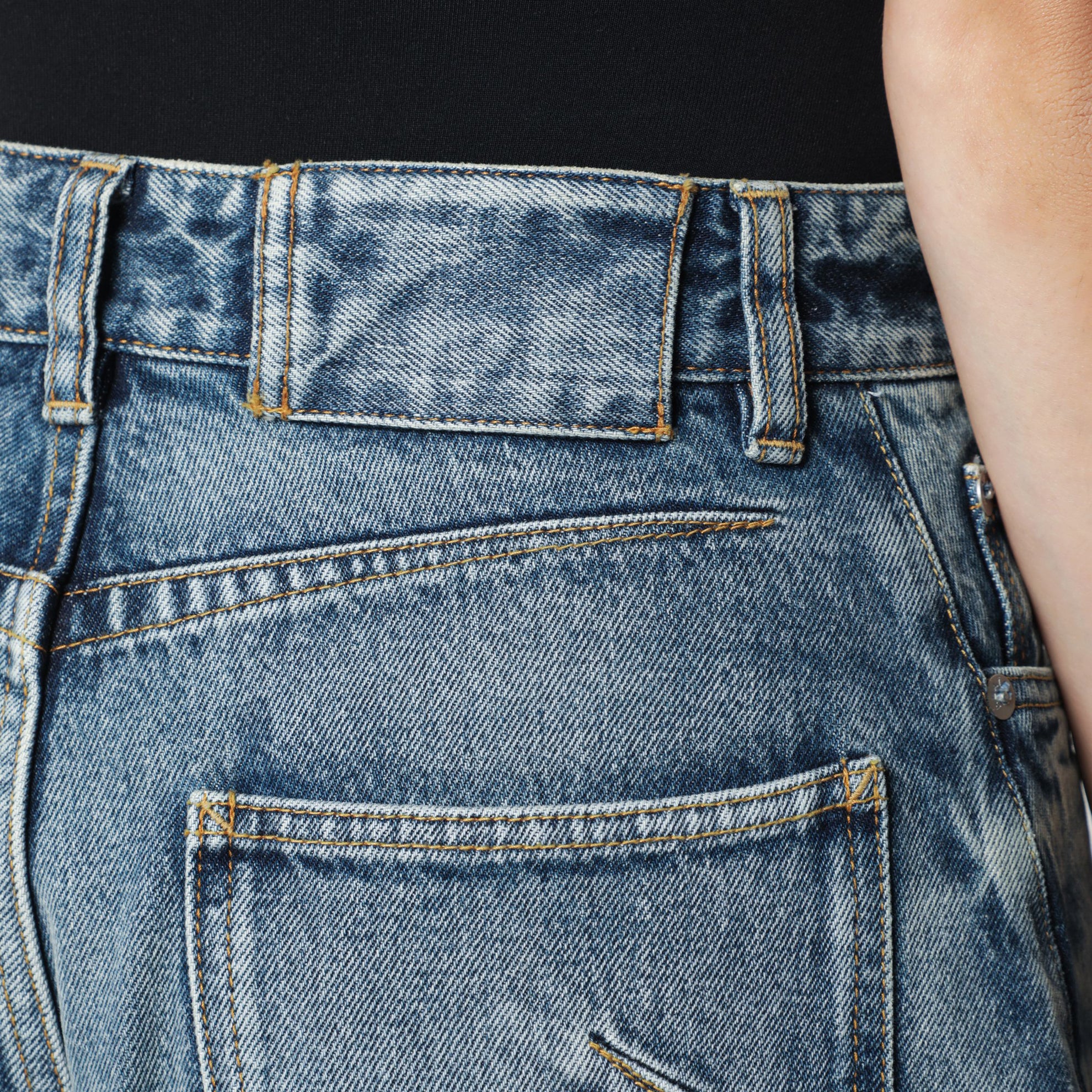Hose Rodeo aus Denim in Vintage-Blau
