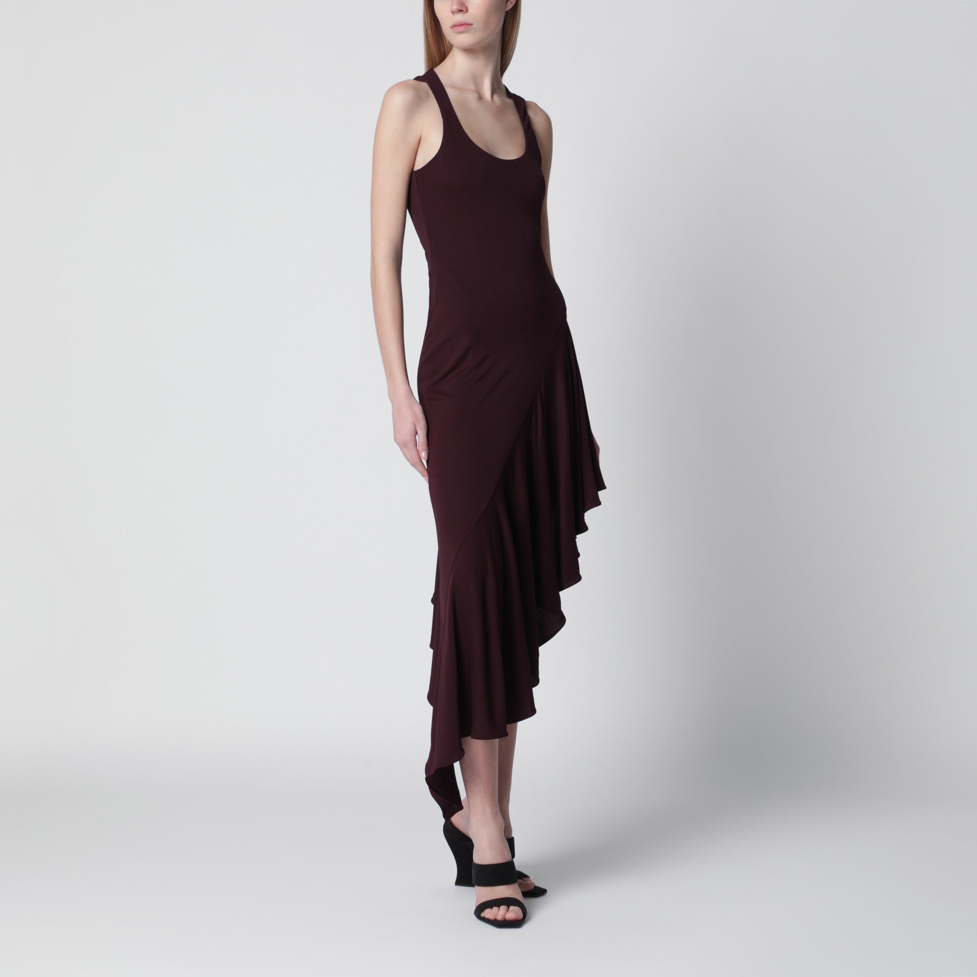 Alaïa Asymmetrical Fluid Jersey Dress