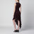 Asymmetric fluid jersey dress in burgundy viscose