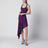 Asymmetric fluid viscose jersey dress in violet