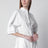 Robe courte à panneaux en popeline de coton blanche