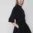 Panelled cotton poplin dress in black