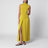 Lime pleated knit maxi dress