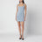 Mini-robe body conscious bleu clair en mélange de soie