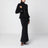 Black zip-up cardigan in wool blend