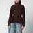 Giacca peplum in pelle scamosciata cioccolato