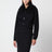 Schwarze Denimjacke mit Kragen aus gelocktem Kunstpelz