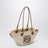 Small Anagram basket bag in iraca palm and leather