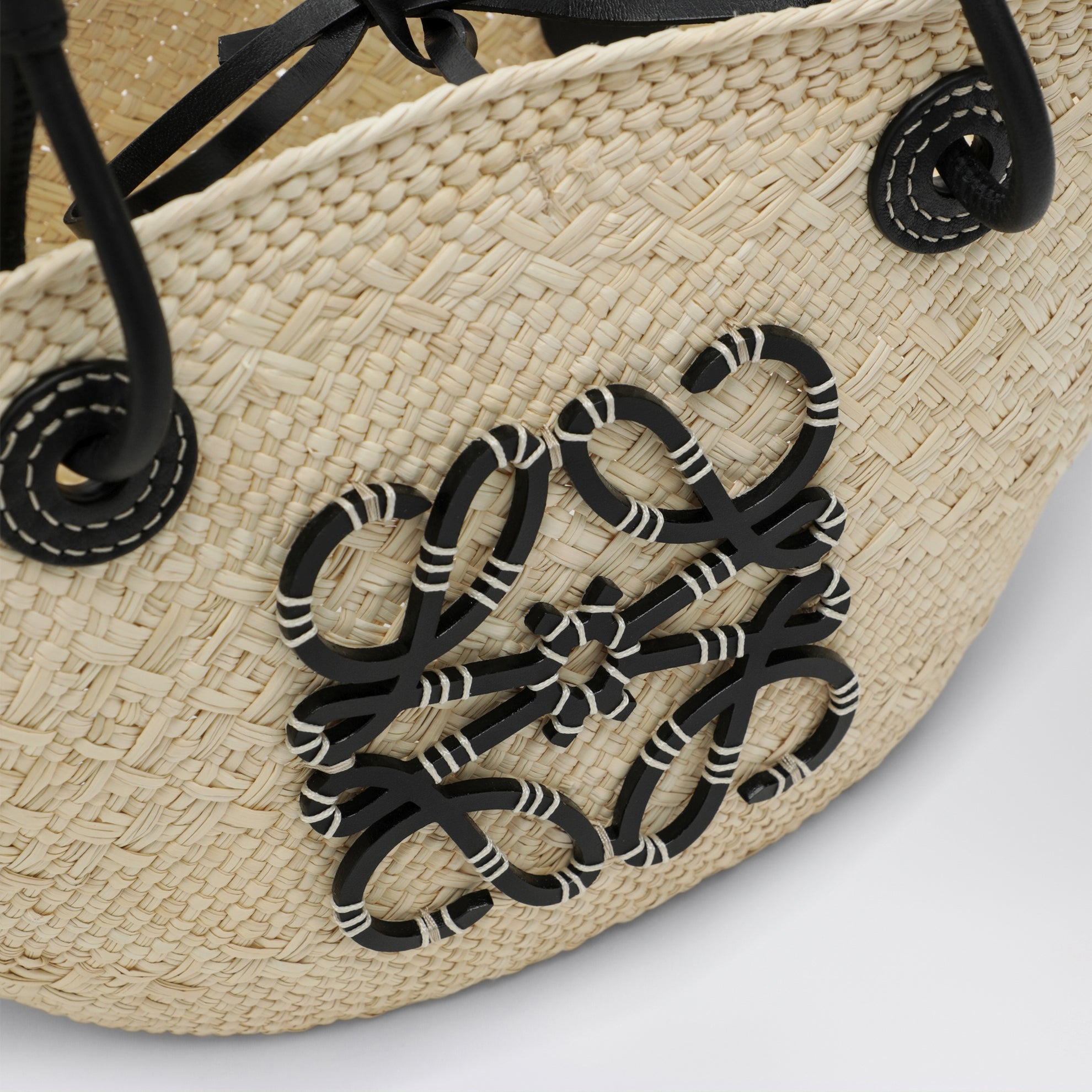 Small Anagram Basket Bag in Natural/Black
