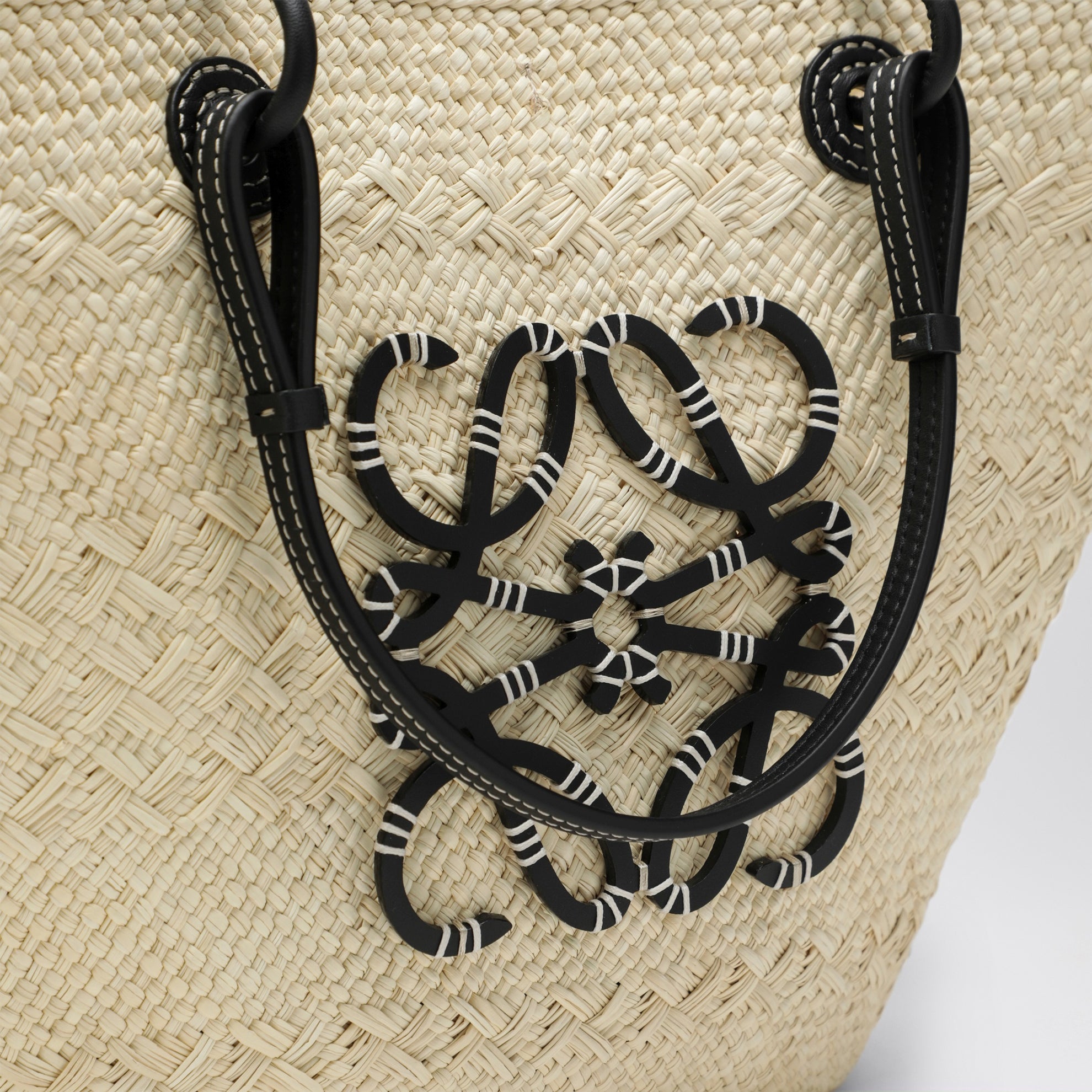 Borsa Anagram Basket media Natural/Black