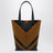 Pot Cabas in black toffee leather and suede