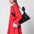 Borsa misura media Scarf nera in pelle