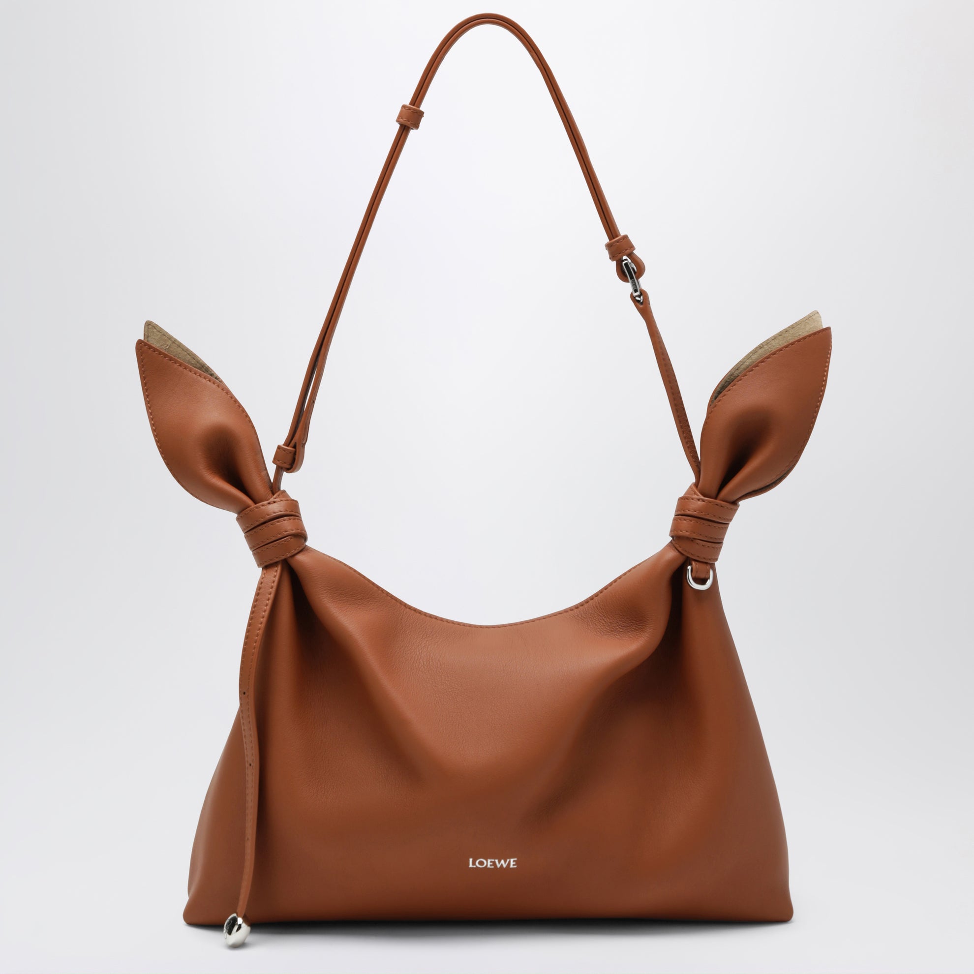 Sac Scarf format moyen en cuir marron clair