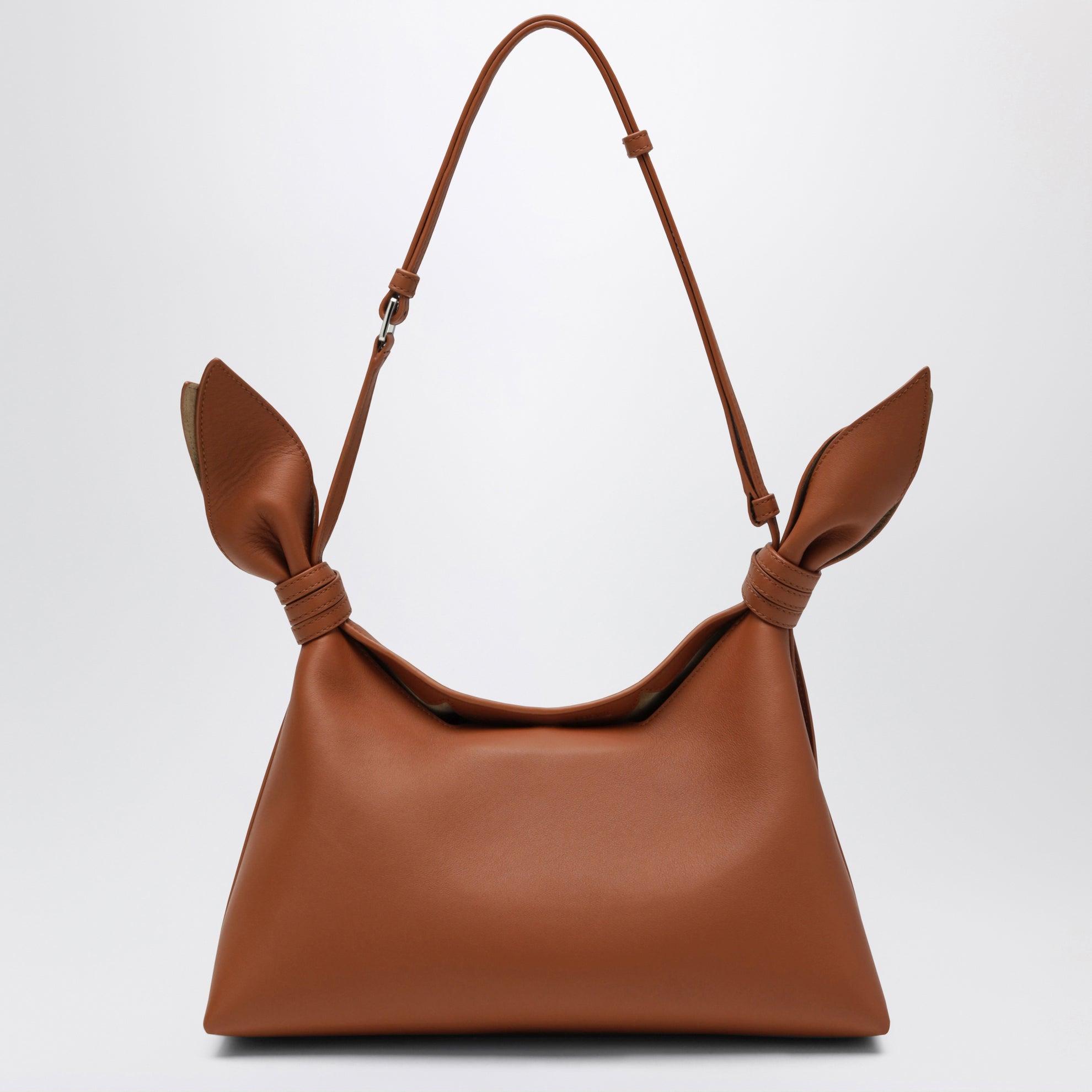 Sac Scarf format moyen en cuir marron clair