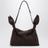 Borsa Scarf media marrone in pelle scamosciata
