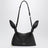 Mini Scarf Tasche aus schwarzem glattem Kalbsleder