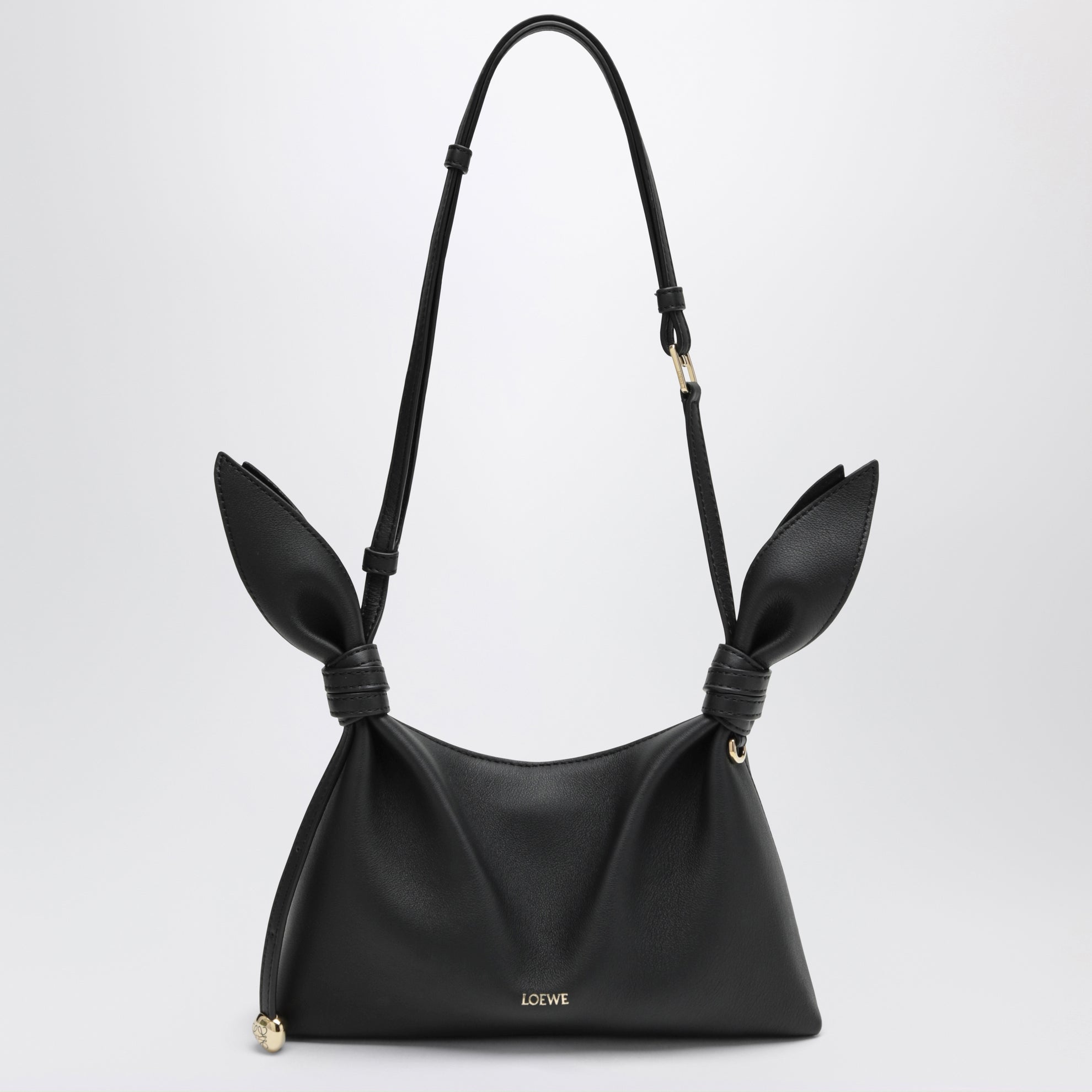 Mini Scarf bag in black smooth calfskin