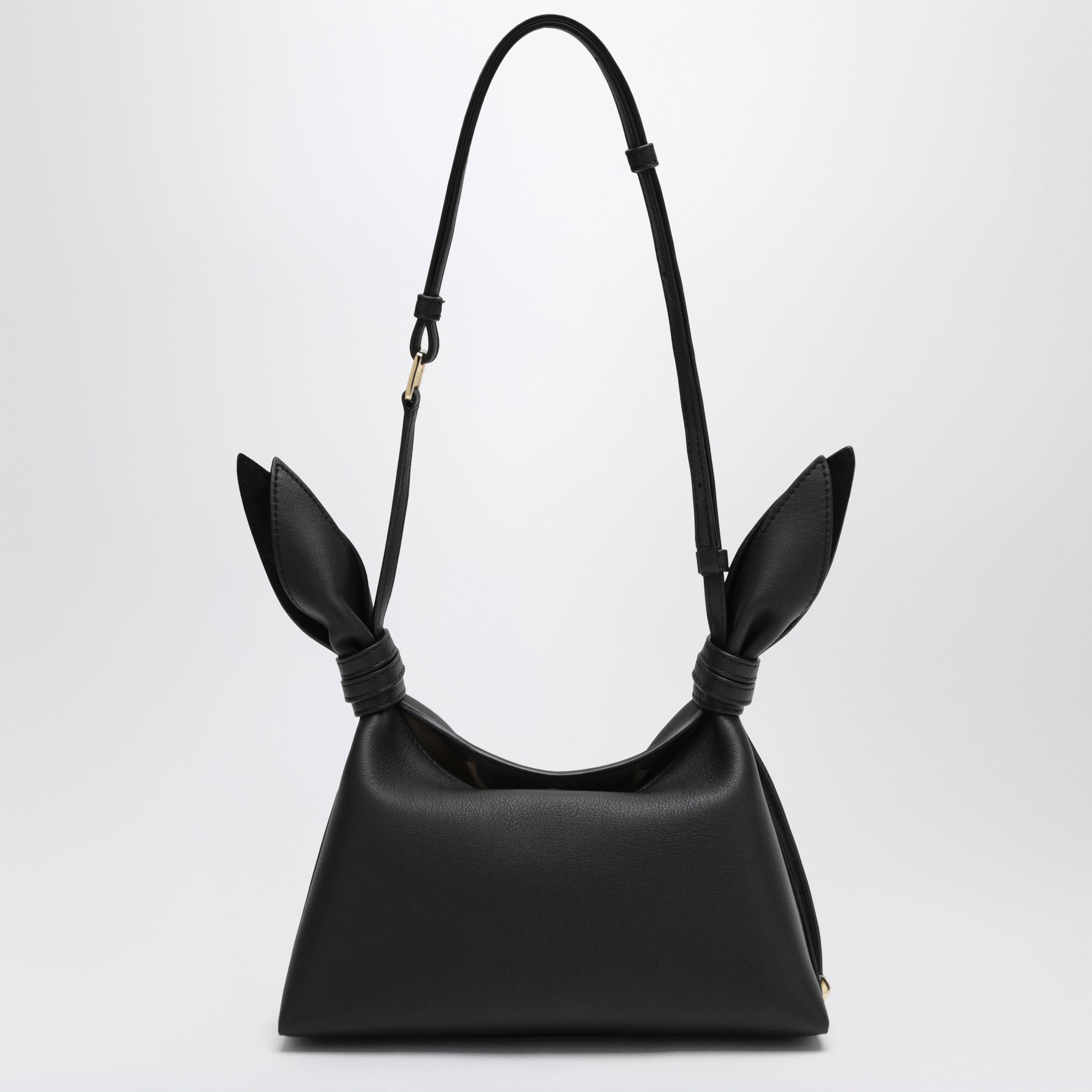 Mini Scarf bag in black smooth calfskin