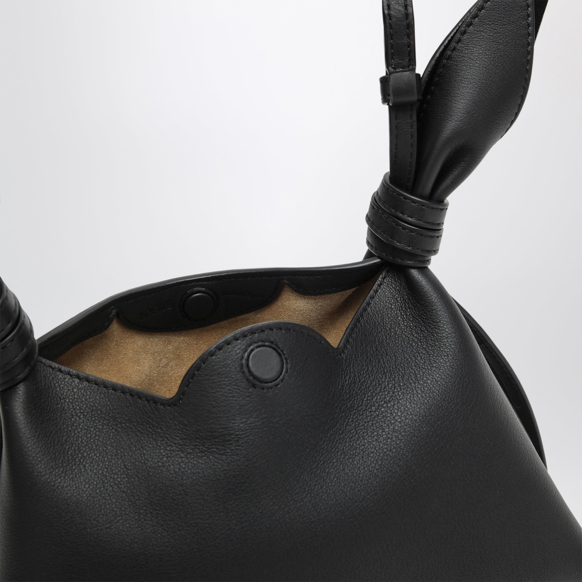 Mini Scarf bag in black smooth calfskin