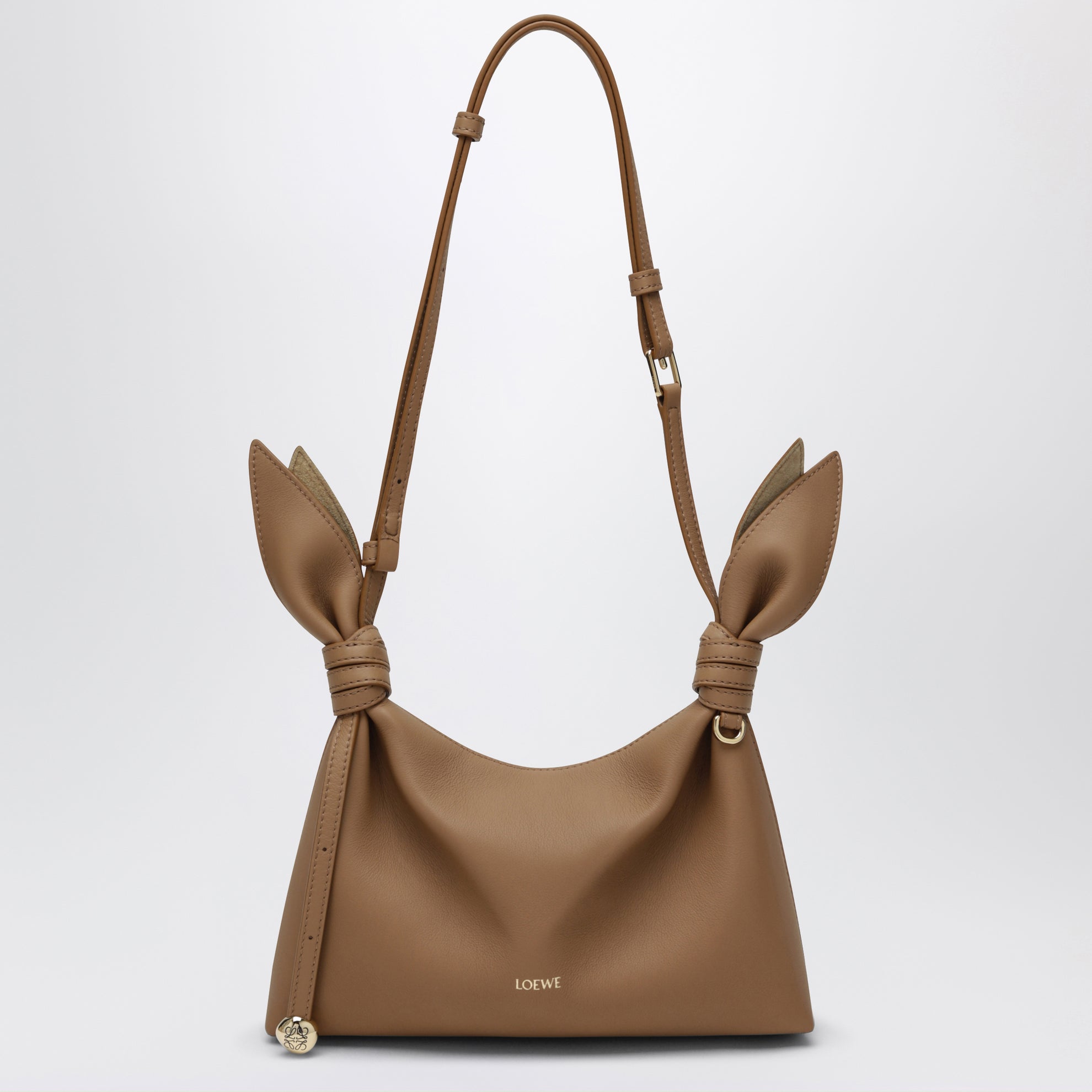 Sac Scarf mini en cuir de veau lisse moka