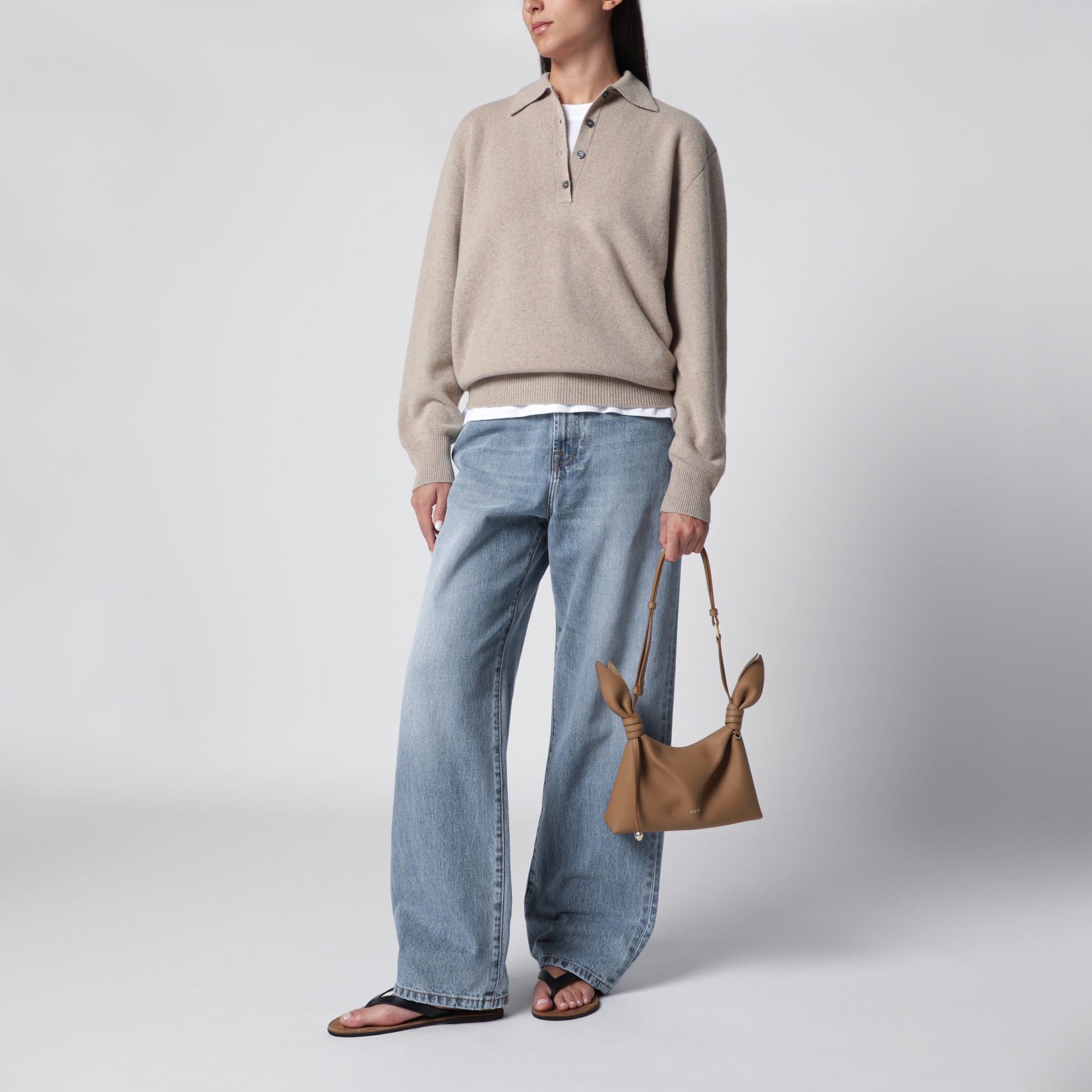 Sac Scarf mini en cuir de veau lisse moka