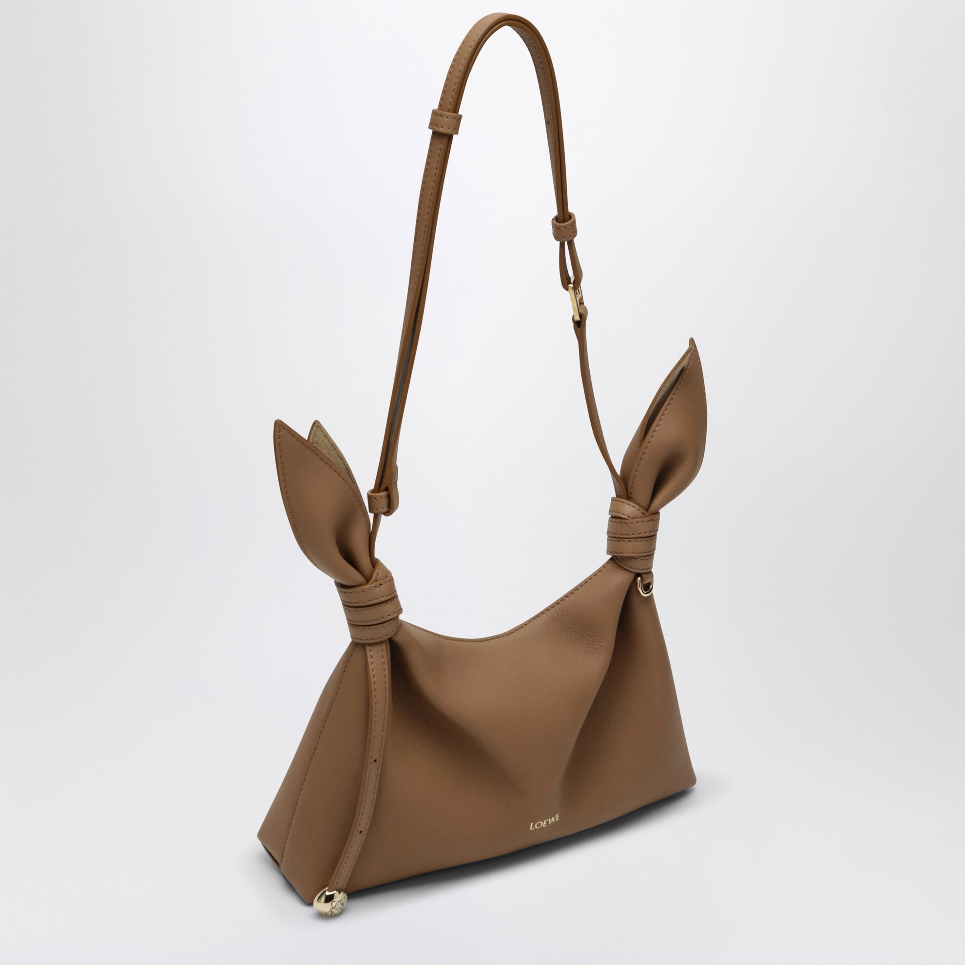 Sac Scarf mini en cuir de veau lisse moka