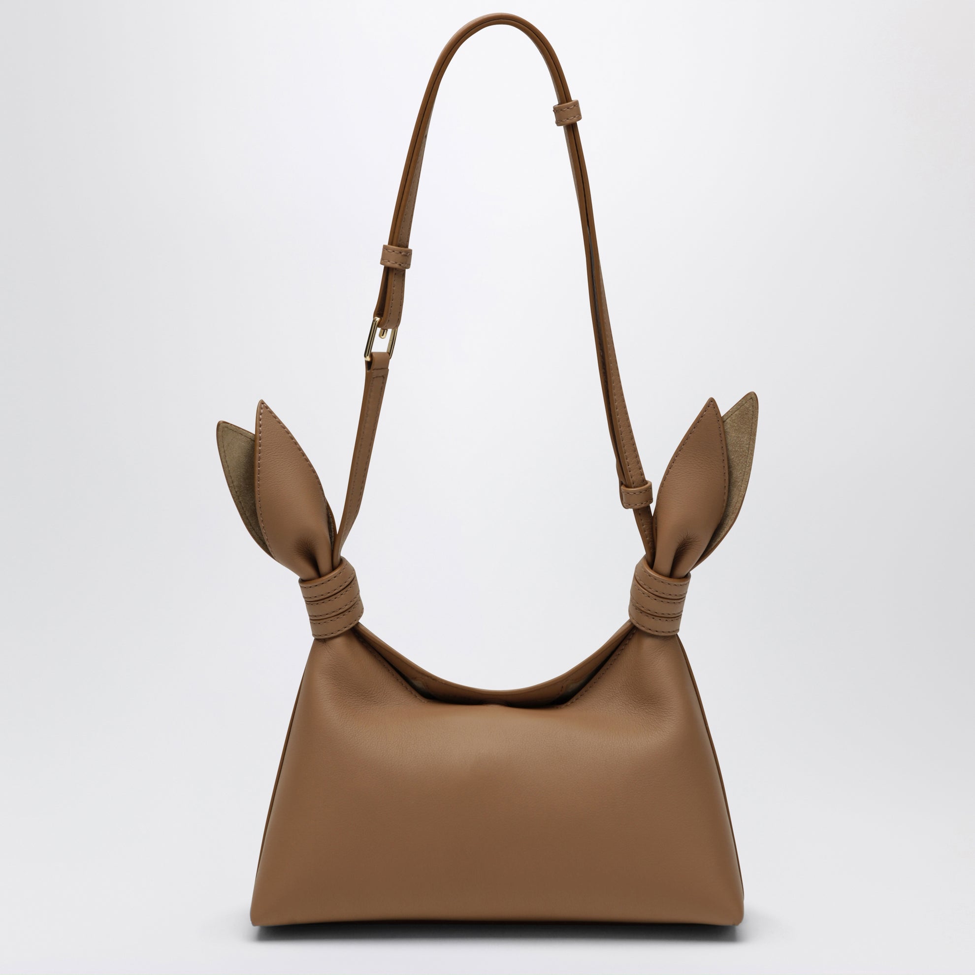 Sac Scarf mini en cuir de veau lisse moka