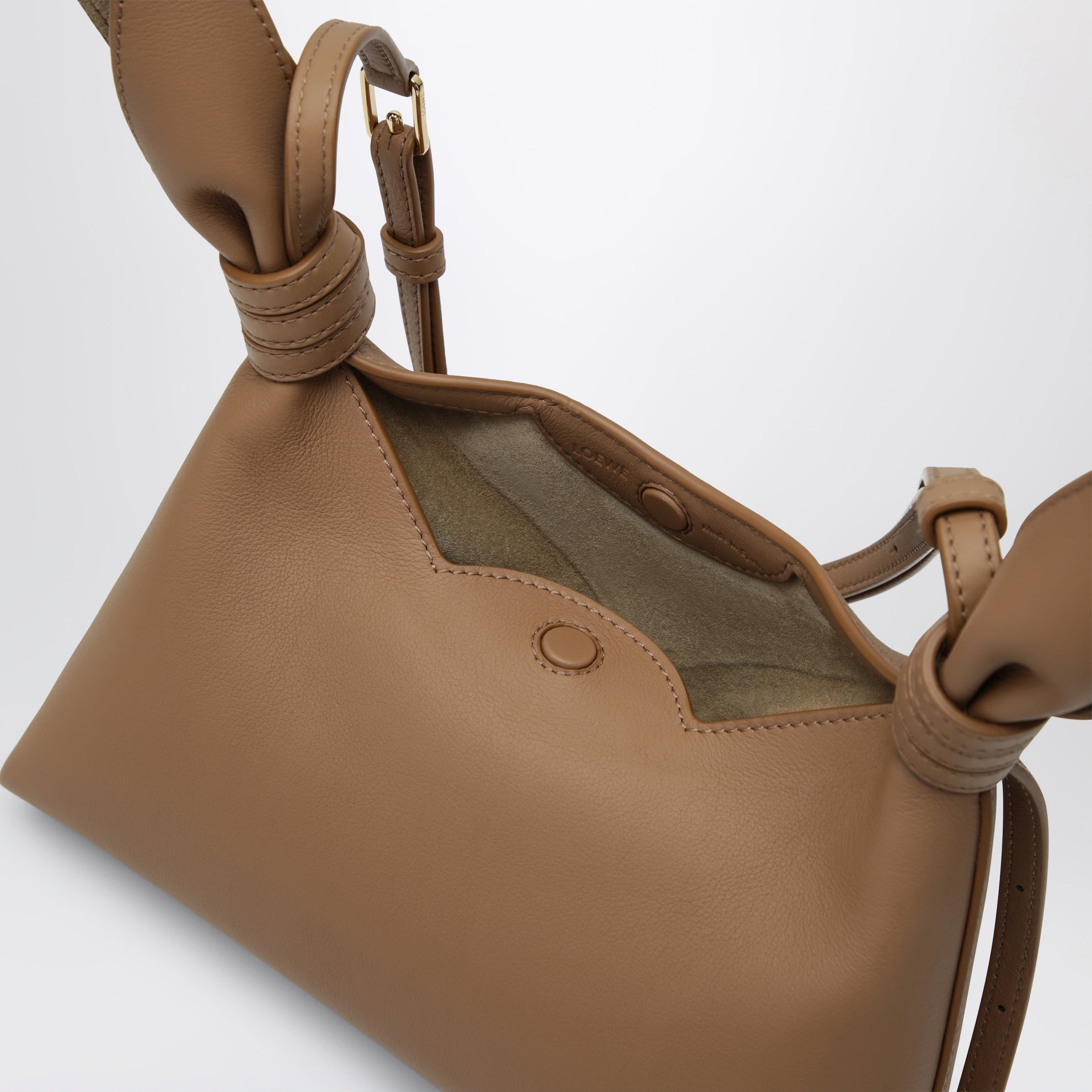 Sac Scarf mini en cuir de veau lisse moka