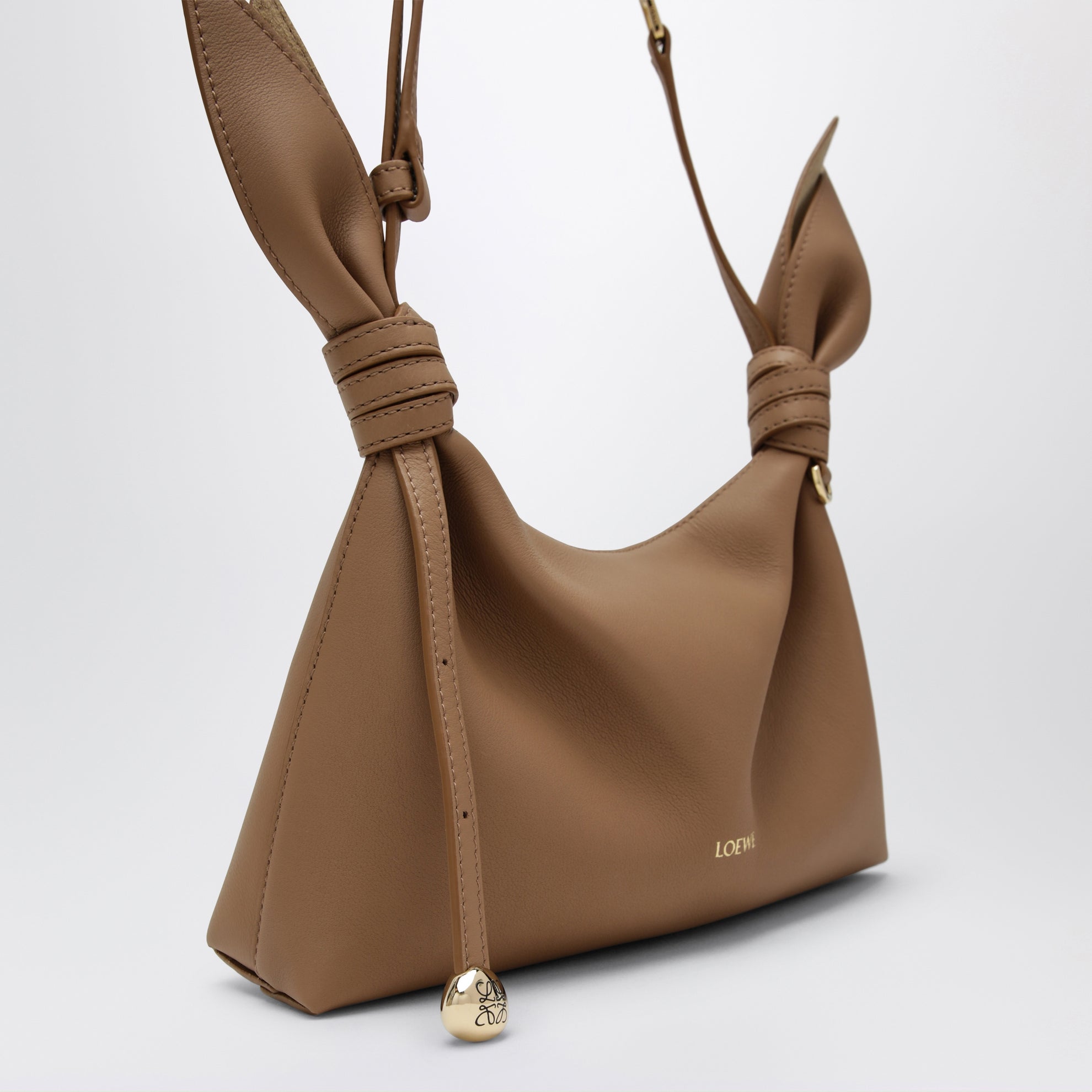 Sac Scarf mini en cuir de veau lisse moka