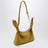 Borsa Scarf mini color ocra in pelle scamosciata