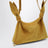 Borsa Scarf mini color ocra in pelle scamosciata