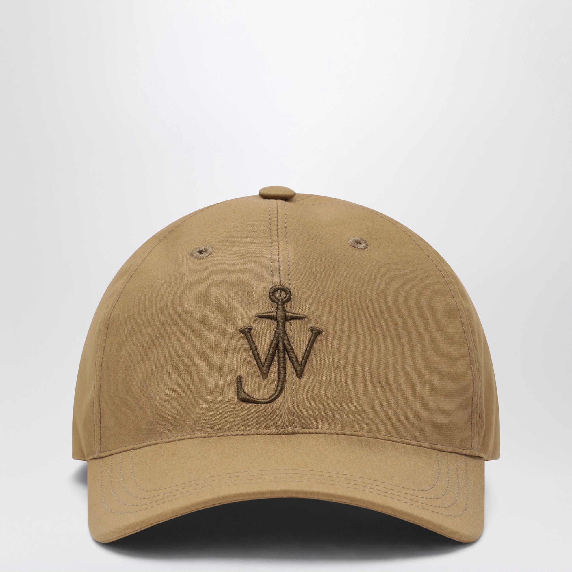 Cappello da baseball in cotone cerato beige