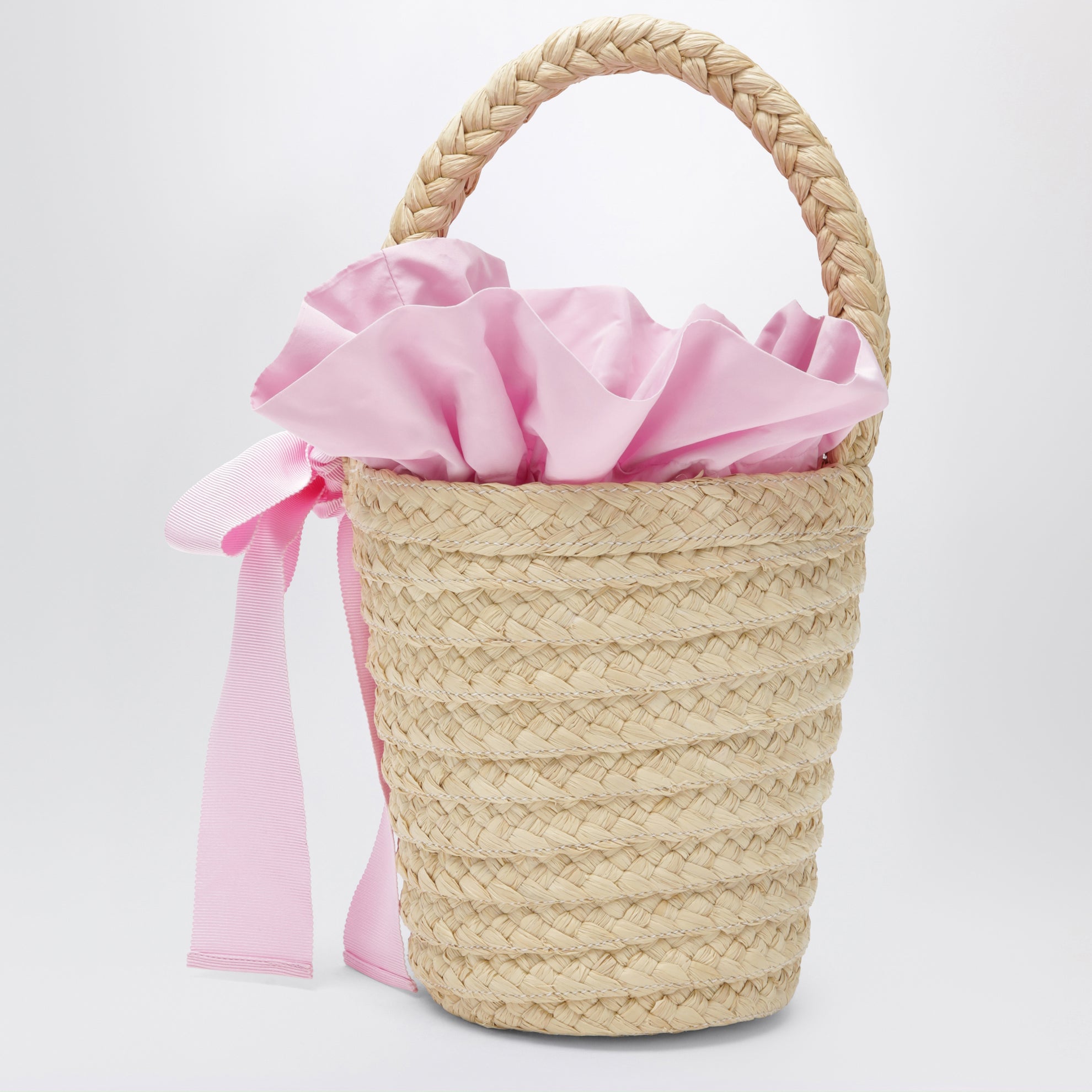 Vanilla straw bucket with logo