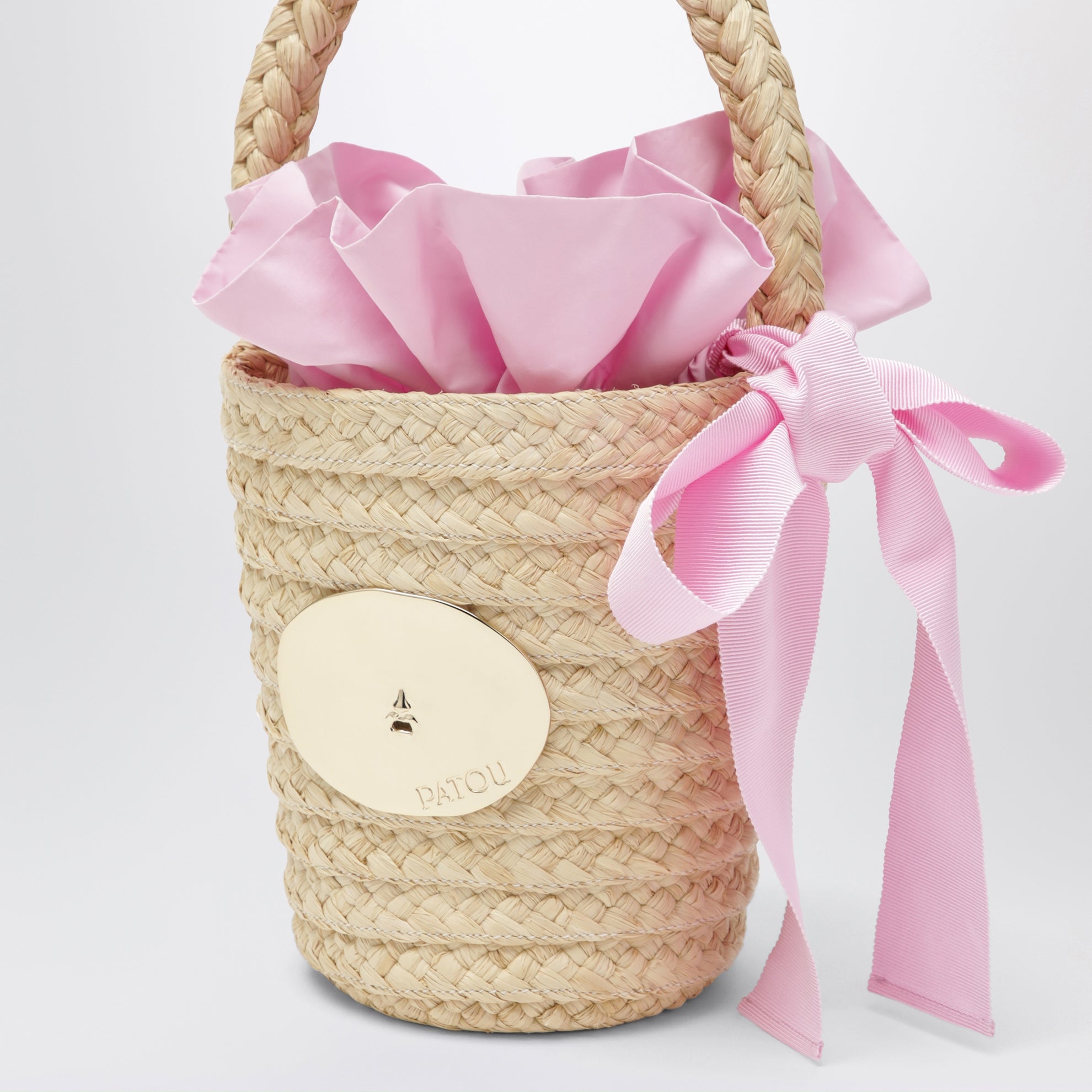 Vanilla straw bucket with logo