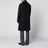 Grey single-breasted coat in wool and cashmere