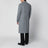Grey double-breasted coat in wool with herringbone pattern