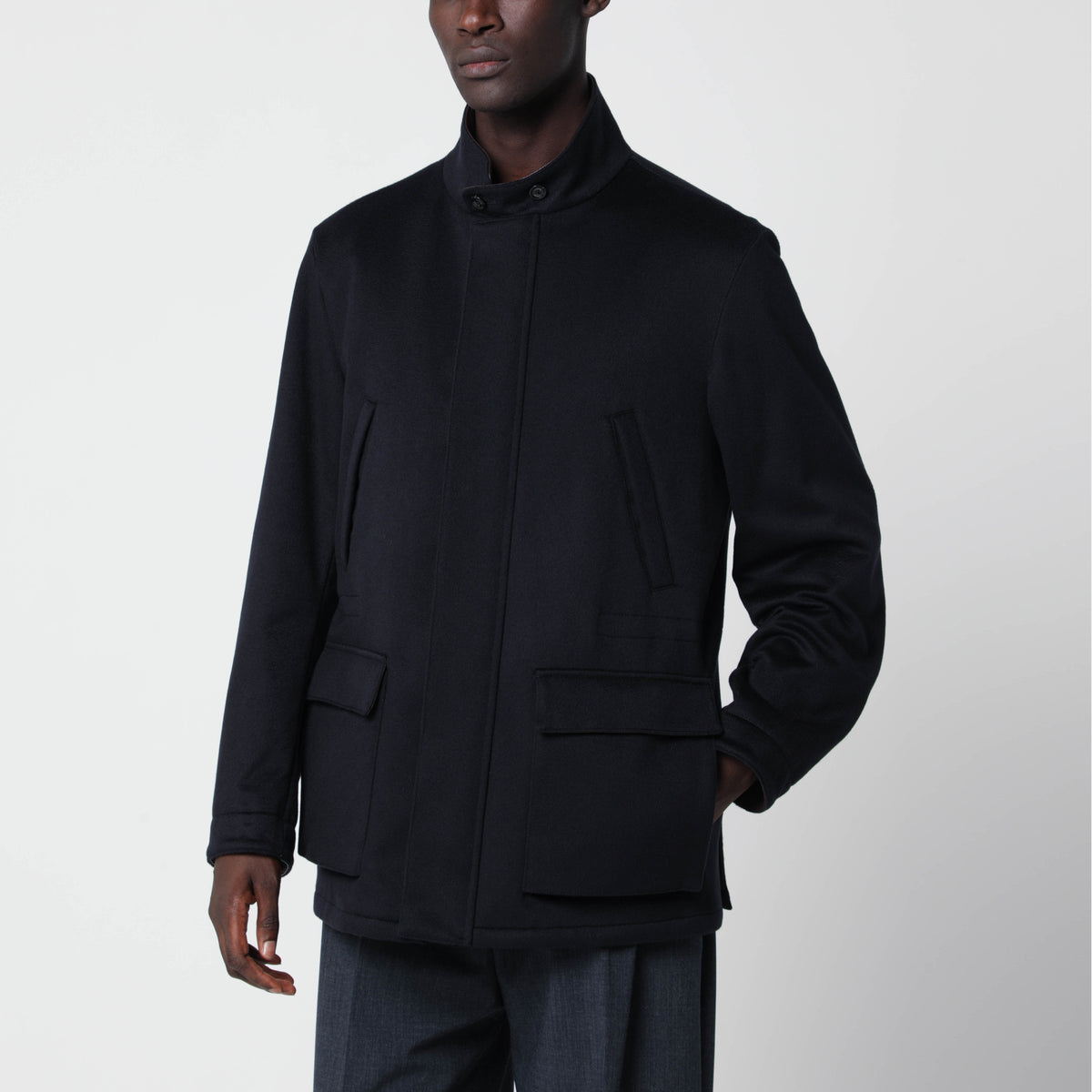 Giacca blu in cashmere