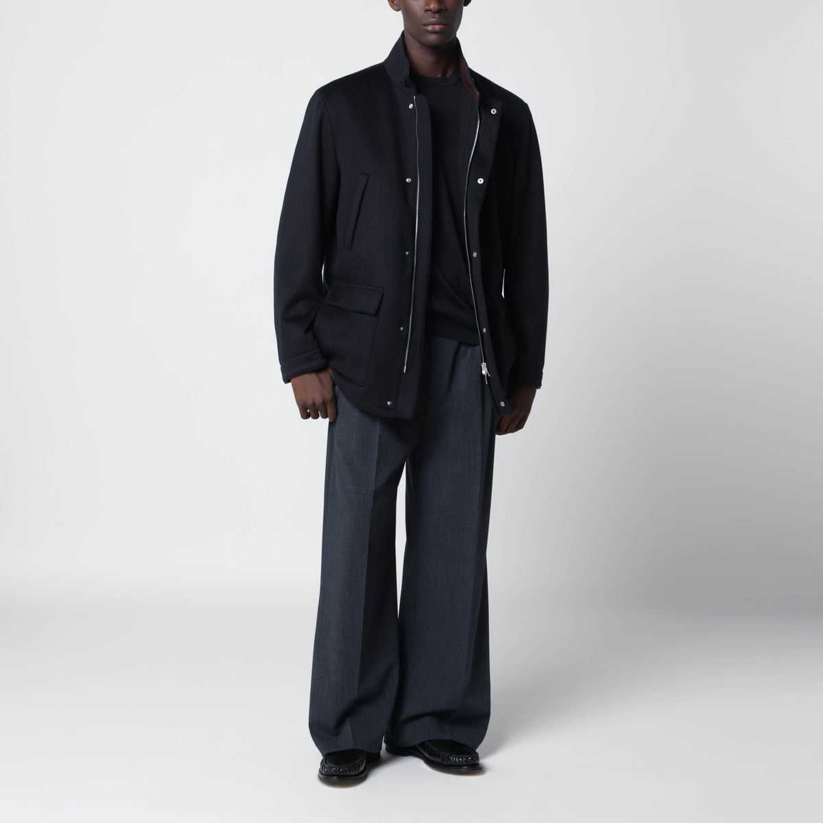 Giacca blu in cashmere