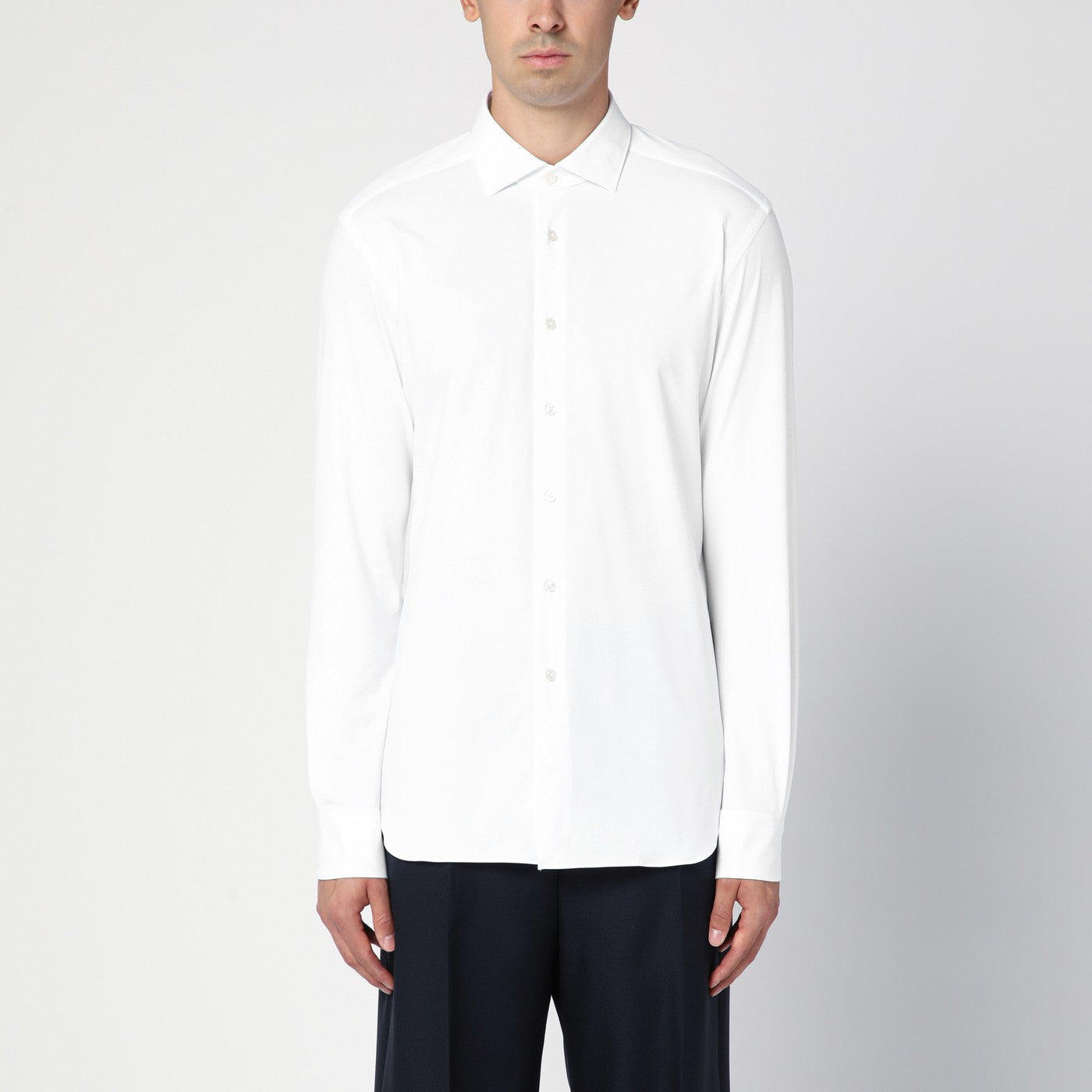 Weißes Hemd Active Slim aus Twill
