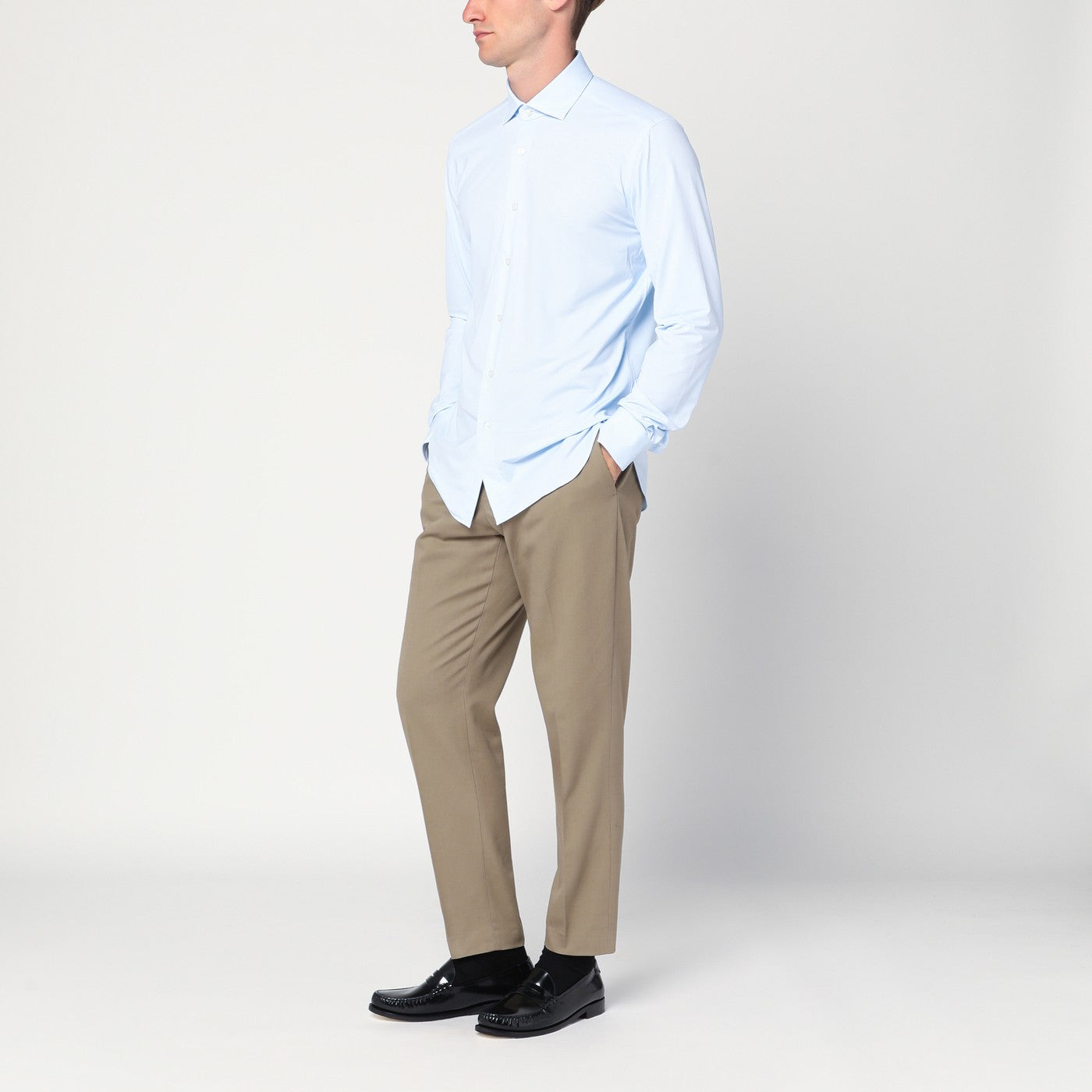 Chemise Active bleu clair en twill